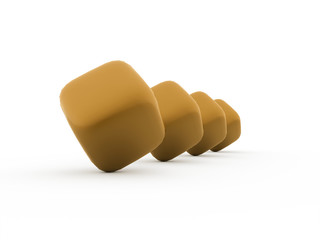 Orange cubes icon concept rendered