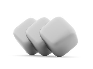 Silver cubes icon concept rendered on
