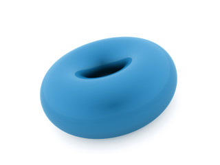 Blue torus rendered isolated on white