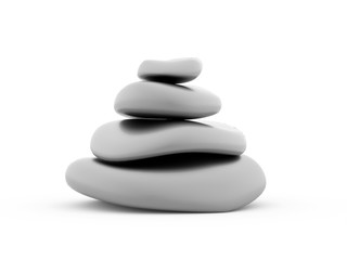 Silver pebbles rendered