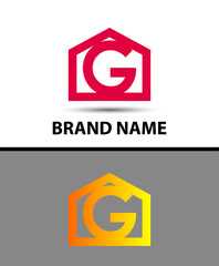 Letter g logo with home icon
