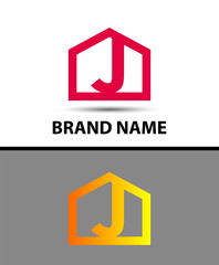 Letter j logo, real estate symbol
