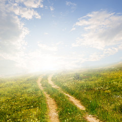 Obraz premium green hills scene