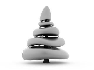 Black abstract christmas tree isolated