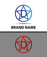 Vector elegant alphabet star element Letter d
