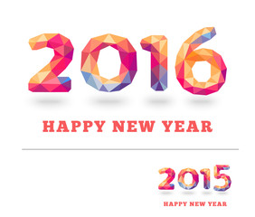 Happy New Year 2016 colorful greeting card