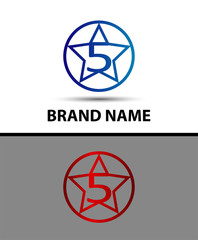 Abstract icons for number 5 logo
