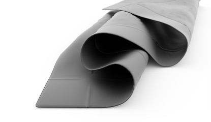 Silver abstract cloth rendered