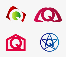 Fototapeta premium Letter Q logo icon design template elements set 