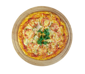 Pizza aglio, olio e pomodoro