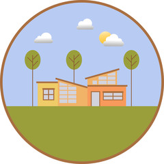 Small House with flat design