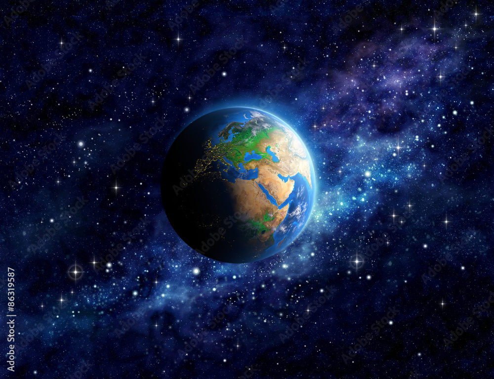 Wall mural planet earth in outer space