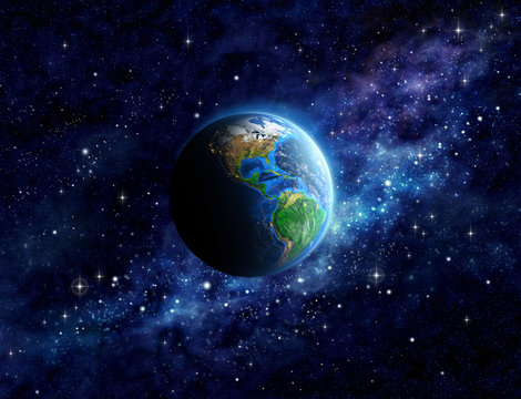 Planet Earth in outer space © mozZz