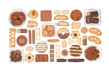 cookies and biscuits on white background 