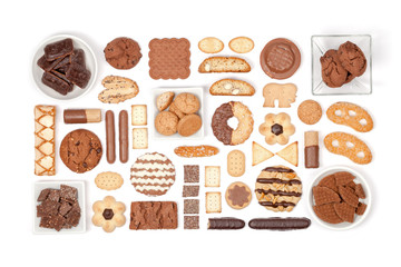 cookies and biscuits on white background 