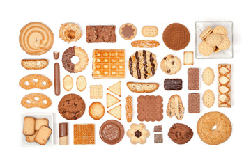 cookies and biscuits on white background 