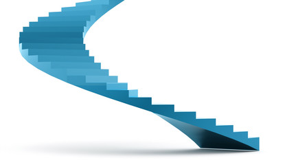 Blue spiral stairs concept rendered
