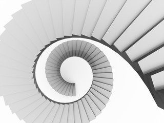 Silver stairs concept rendered on white