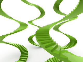Green spiral stairs concept rendered