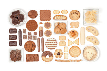 cookies and biscuits on white background 