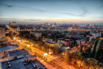Fototapeta premium Night urban landscape, DNR