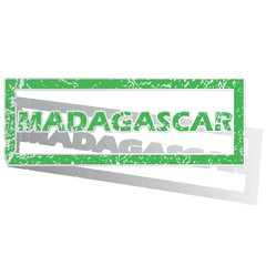 Green outlined Madagascar stamp