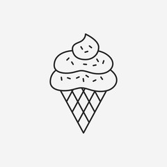 dessert ice cream line icon