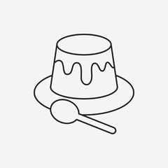 pudding jelly line icon