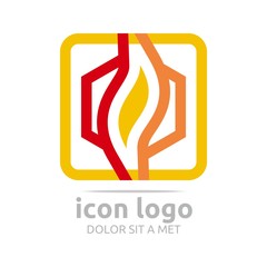 Logo Icon Hexagon Shapes Design Symbol Abstract