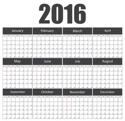 2016 calendar template brochure business design