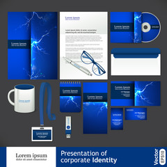 Blue corporate identity template