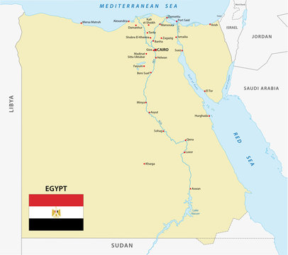 egypt map with flag