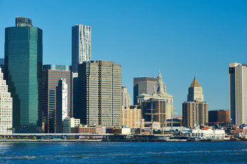 Obraz na płótnie Canvas Lower Manhattan skyline view from Brooklyn