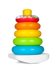 Pyramid build from colored plastic rings - Baby toy