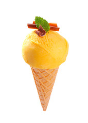 Yellow ice cream cone