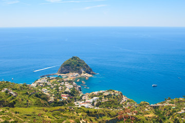 Fototapeta na wymiar A view of Sant'Angelo in Ischia island in Italy
