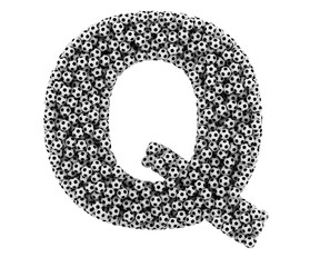 The letter Q from soccer balls.