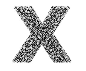 The letter X from soccer balls.