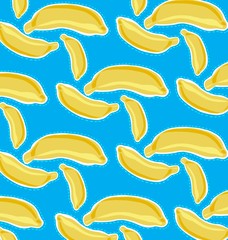 Banana pattern on a blue background