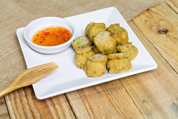 Deep Fried Chicken Roll, Thai food chinese style