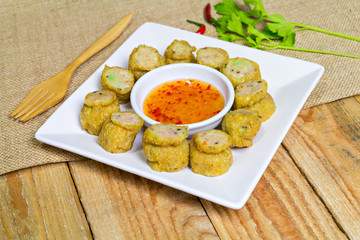 Deep Fried Chicken Roll, Thai food chinese style