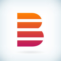stripes letter B icon design element template - 86330943
