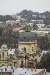 Fototapeta na wymiar Cathedral in Lviv, the old town