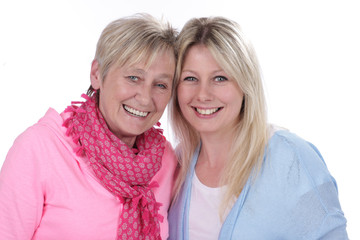 Older woman with her daughter