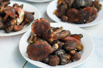 bolete for sale in local market, Thailand