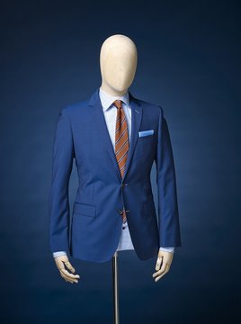 mens jacket isolated on a blue background