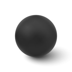 Vector black ball isolated on white background