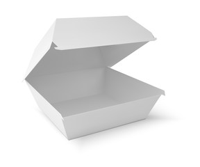 White food box, packaging for hamburger, lunch
