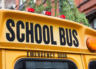 Rear end of NYC school bus