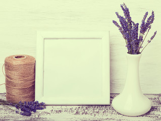 White colored frame with place for text or picture